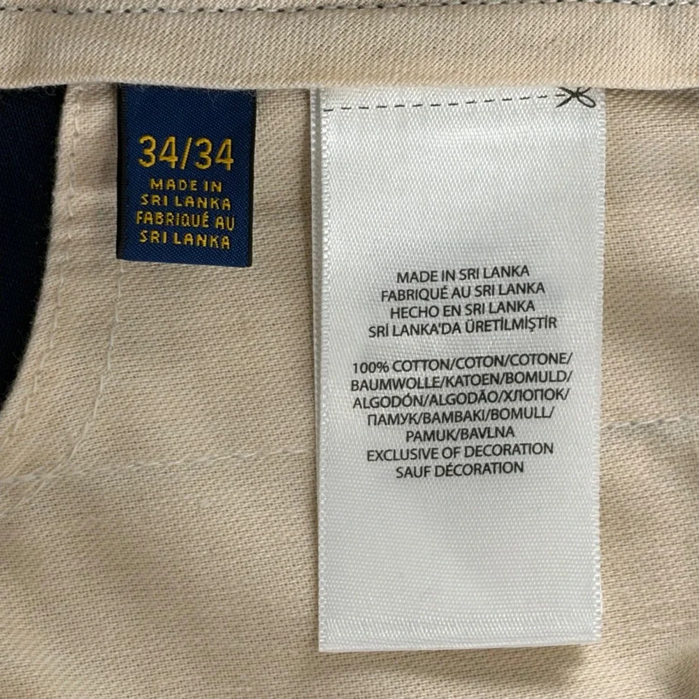 Polo Ralph Lauren Chinos Mens 34(36)/34 Navy Blue Classic Fit Cotton Twill Pants